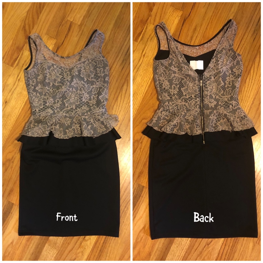 NWT Blvd Peplum Lace Overlay Dress